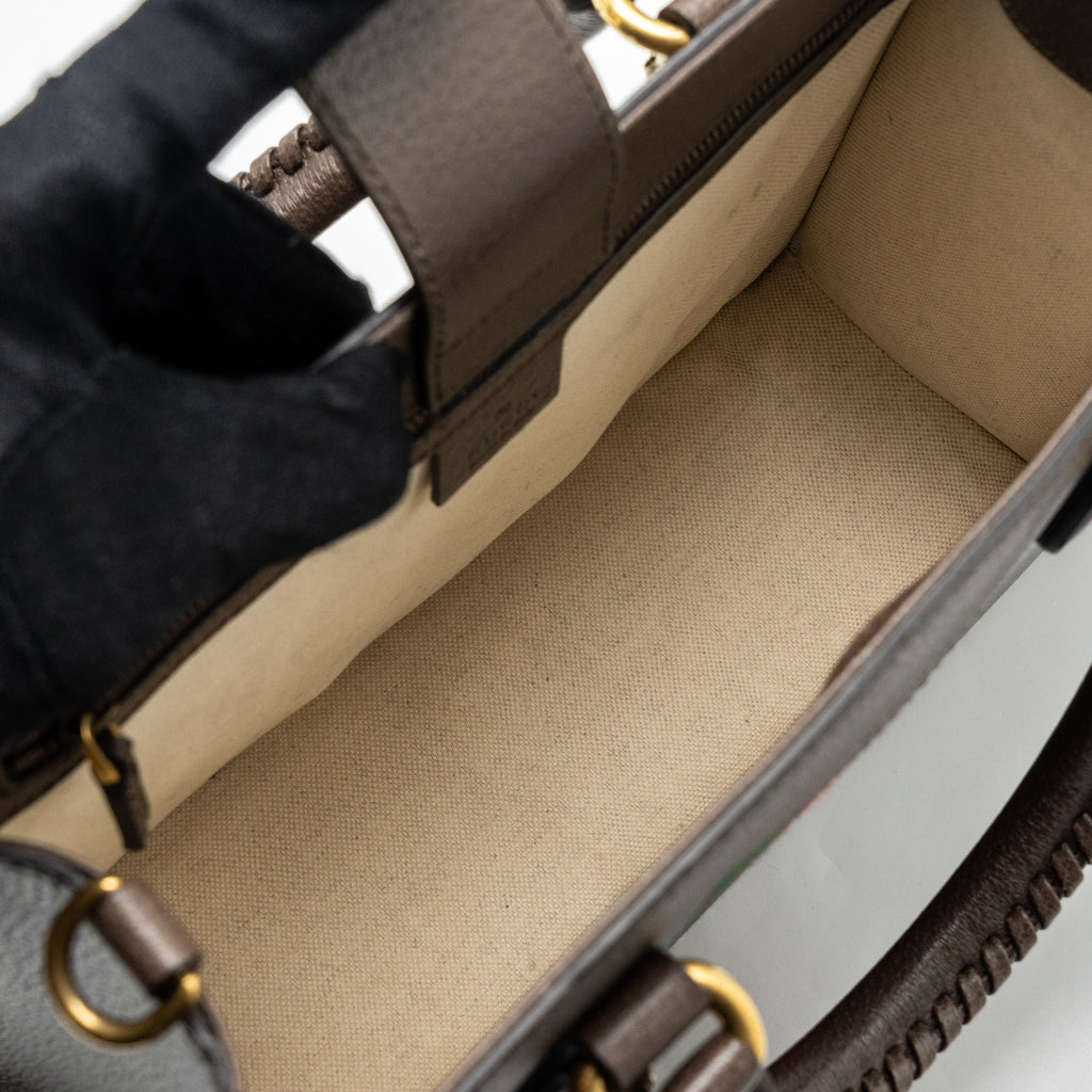 GUCCI TOP HANDLE TOTE BAG CALFSKIN DARK BROWN GHW