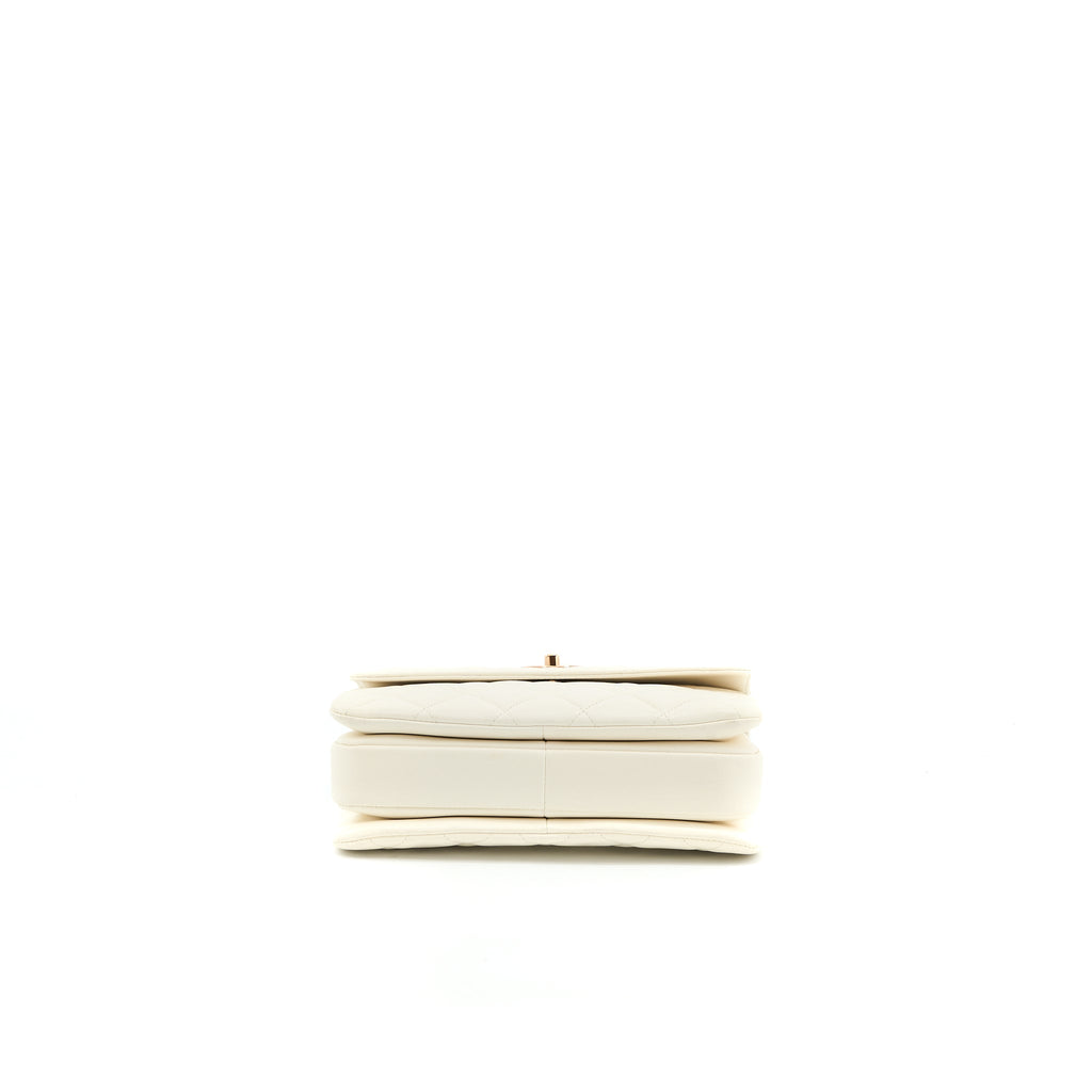 CHANEL SMALL TRENDY CC LAMBSKIN WHITE RGHW (MICROCHIP)