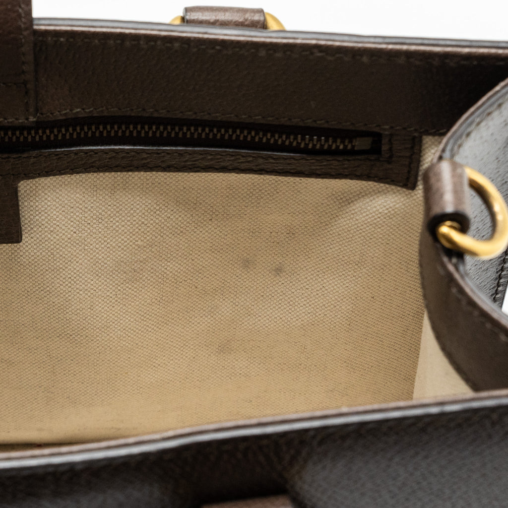 GUCCI TOP HANDLE TOTE BAG CALFSKIN DARK BROWN GHW