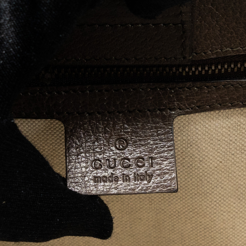 GUCCI TOP HANDLE TOTE BAG CALFSKIN DARK BROWN GHW