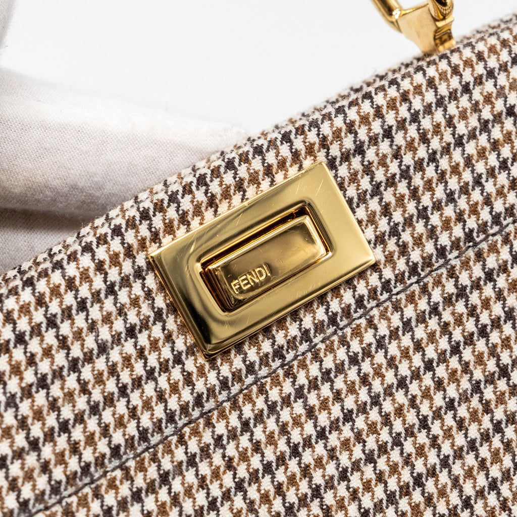 FENDI PEEKABOO ISEEU PETITE MINI FABRIC BROWN MULTICOLOUR LGHW