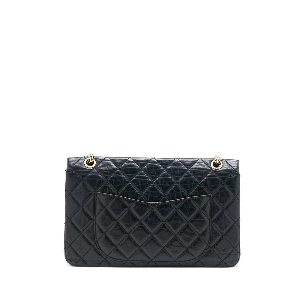 CHANEL 2.55 227 MAXI REISSUE FLAP BAG AGED CALFSKIN BLACK LGHW
