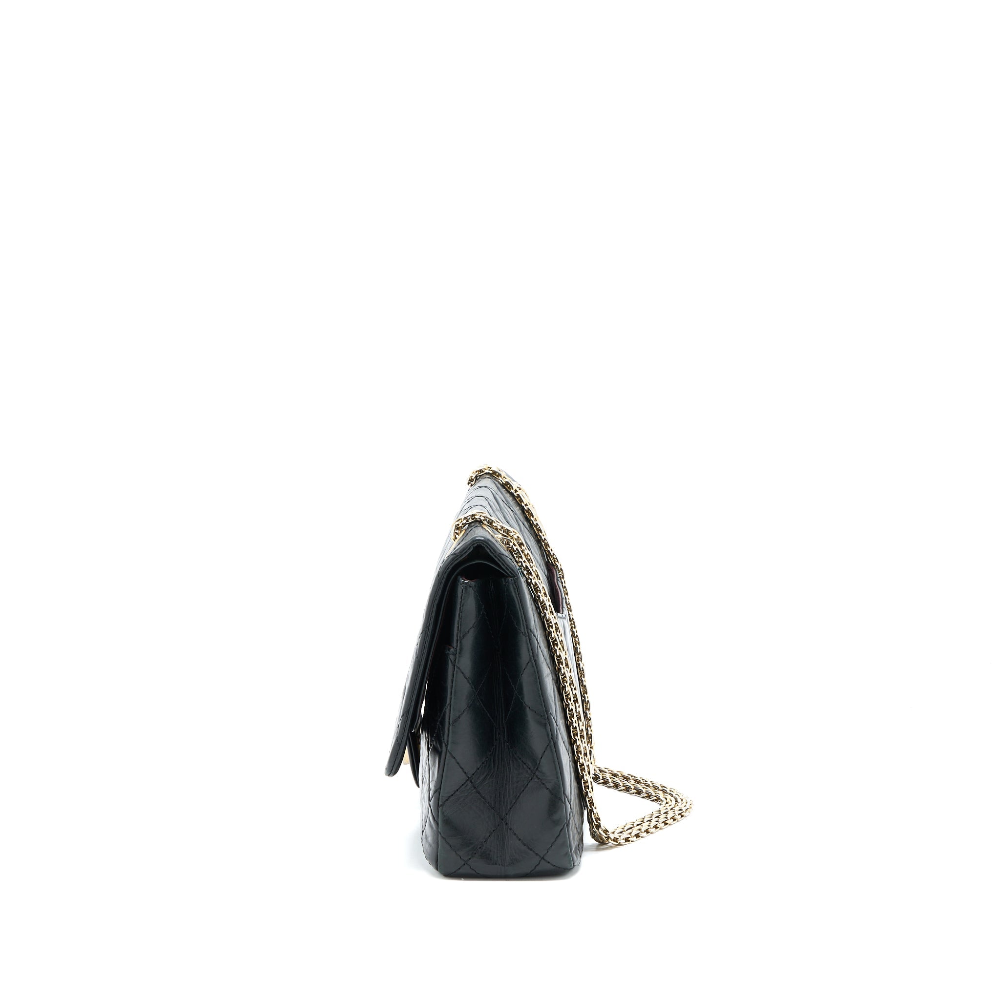 CHANEL 2.55 227 MAXI REISSUE FLAP BAG AGED CALFSKIN BLACK LGHW