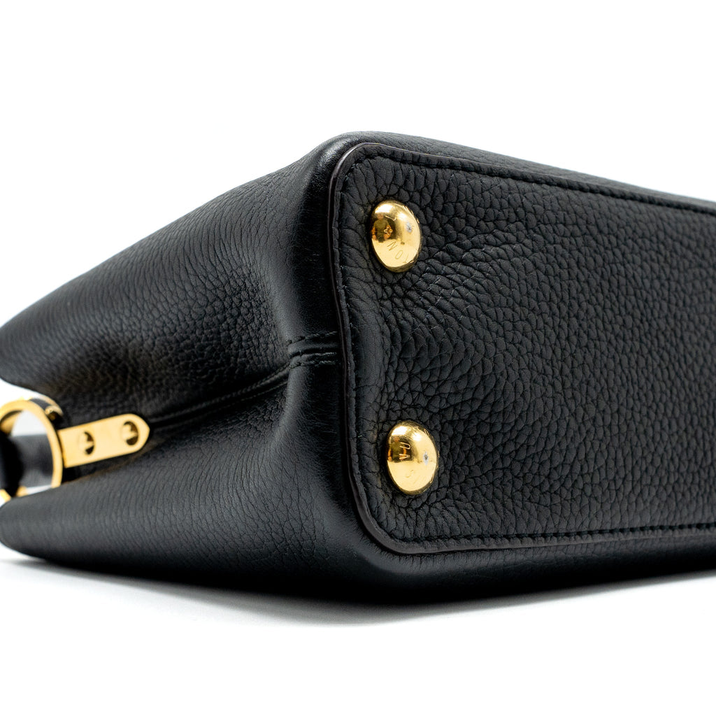 LOUIS VUITTON CAPUCINES BB TAURILLON BLACK GHW