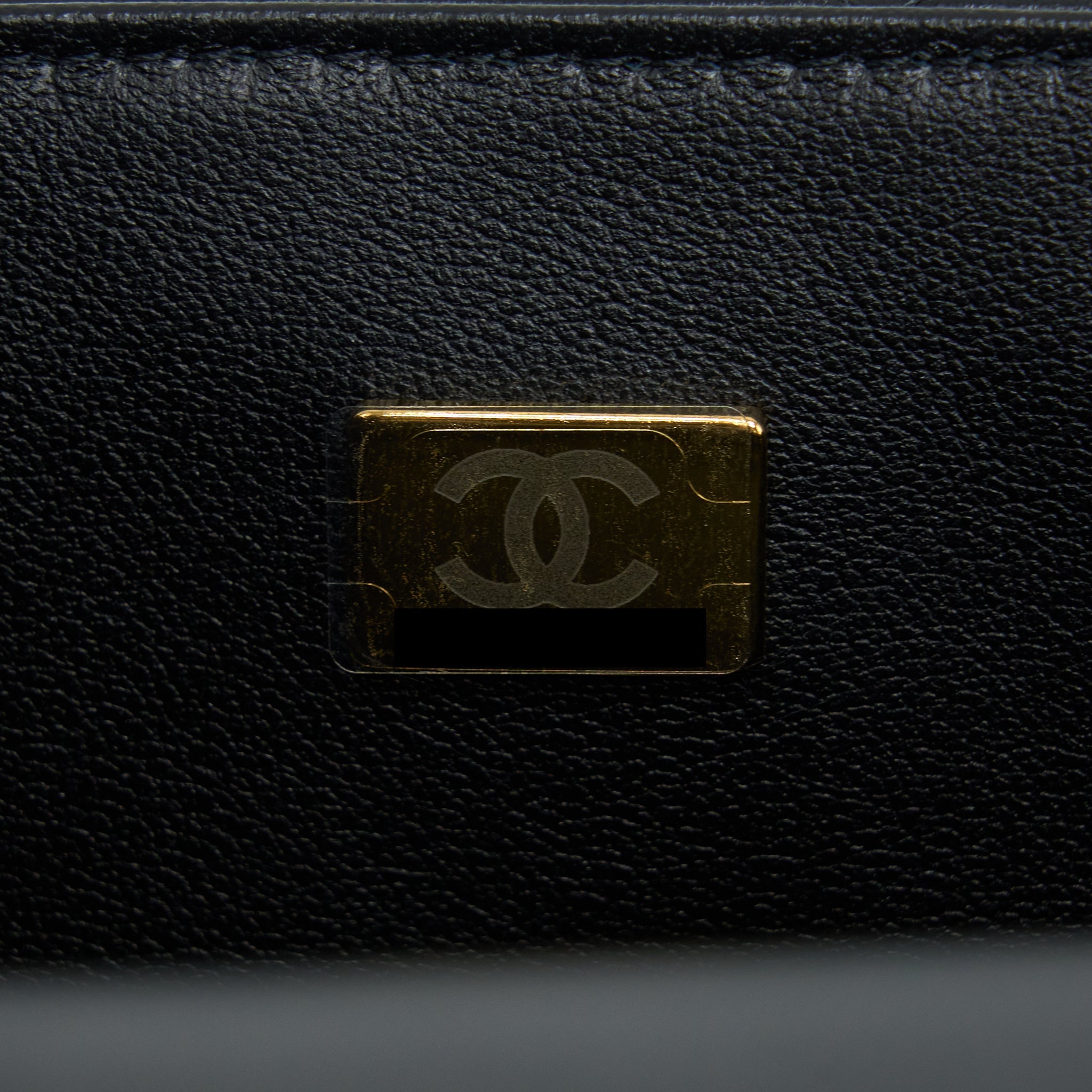 CHANEL TOP HANDLE MINI RECTANGULAR FLAP BAG LAMBSKIN BLACK LGHW (MICROCHIP)