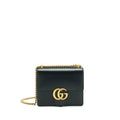 GUCCI GG FLAP BAG BOX CALFSKIN BLACK GHW