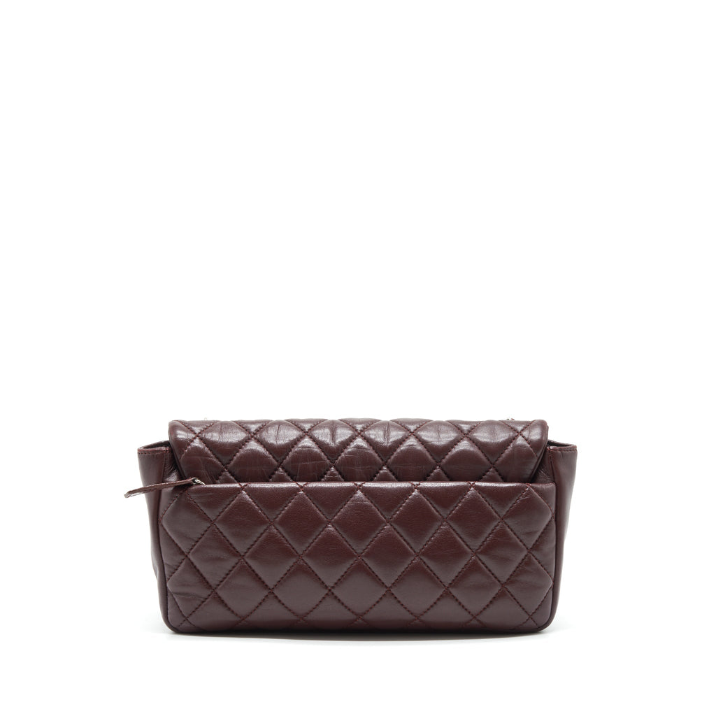 CHANEL COCO RAIN FLAP BAG LAMBSKIN BURGUNDY SHW