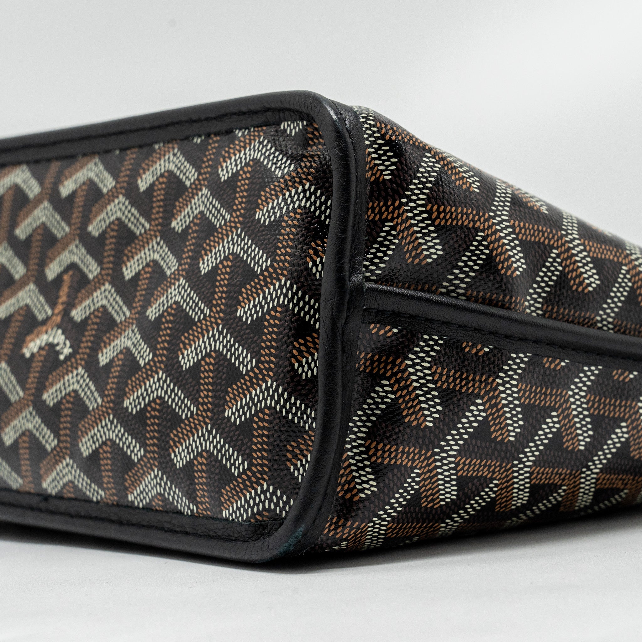 GOYARD MINI ANJOU TOTE GOYARDINE CANVAS / CALFSKIN BLACK SHW