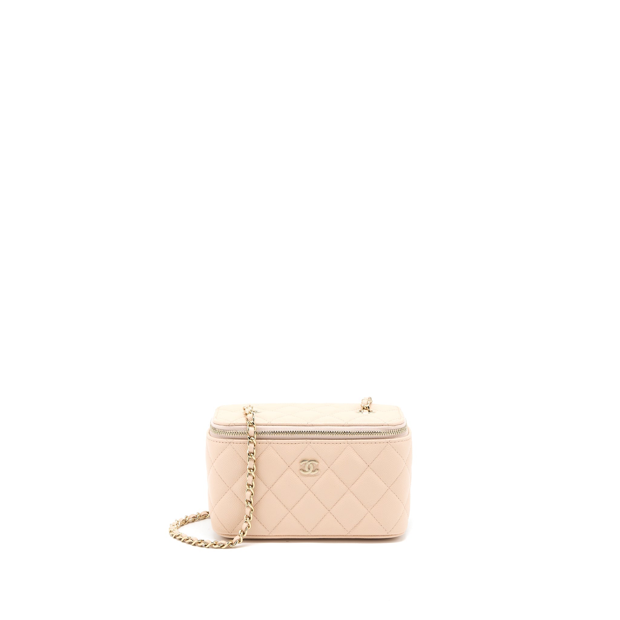 CHANEL LONG VANITY CASE CAVIAR LIGHT PINK LGHW