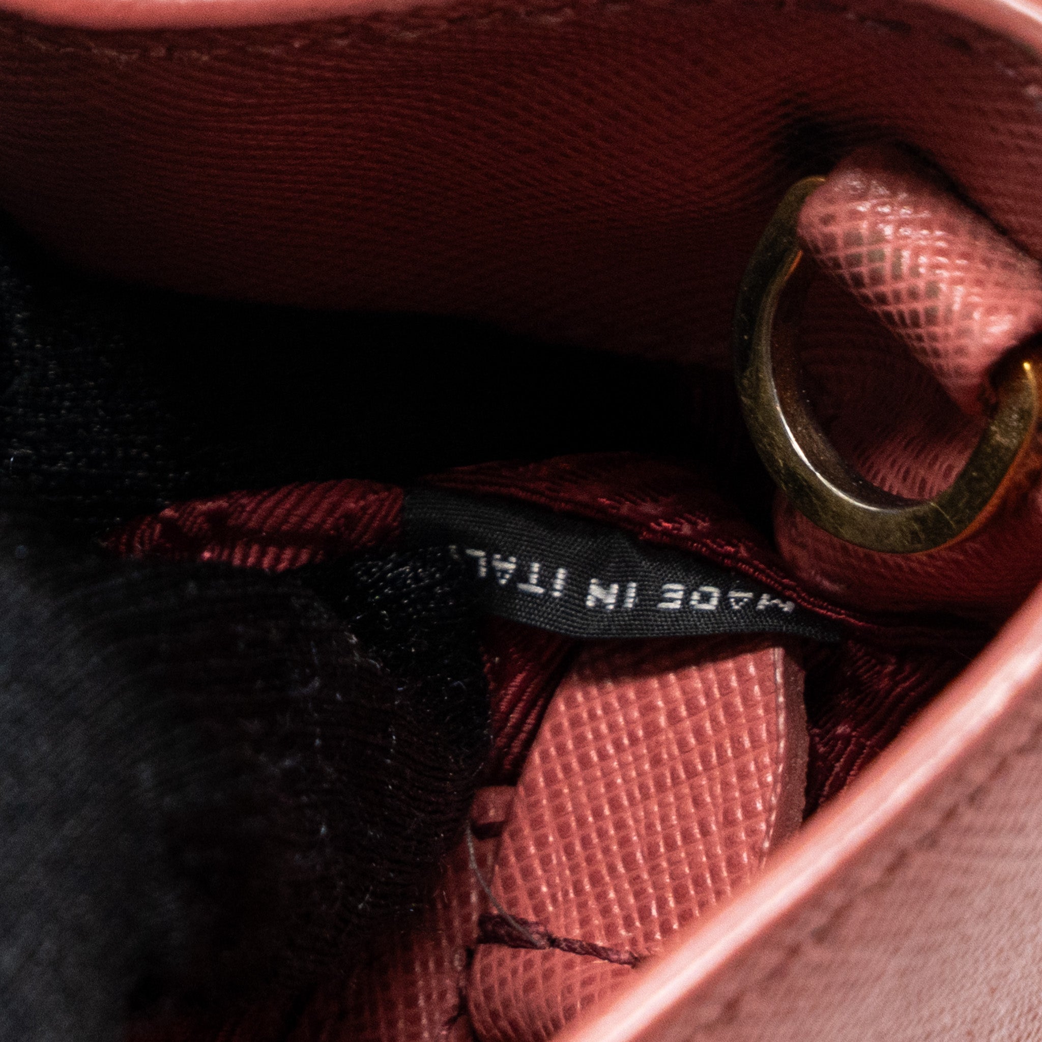 PRADA TOP HANDLE SMALL TOTE BAG SAFFIANO CALFSKIN PINK GHW