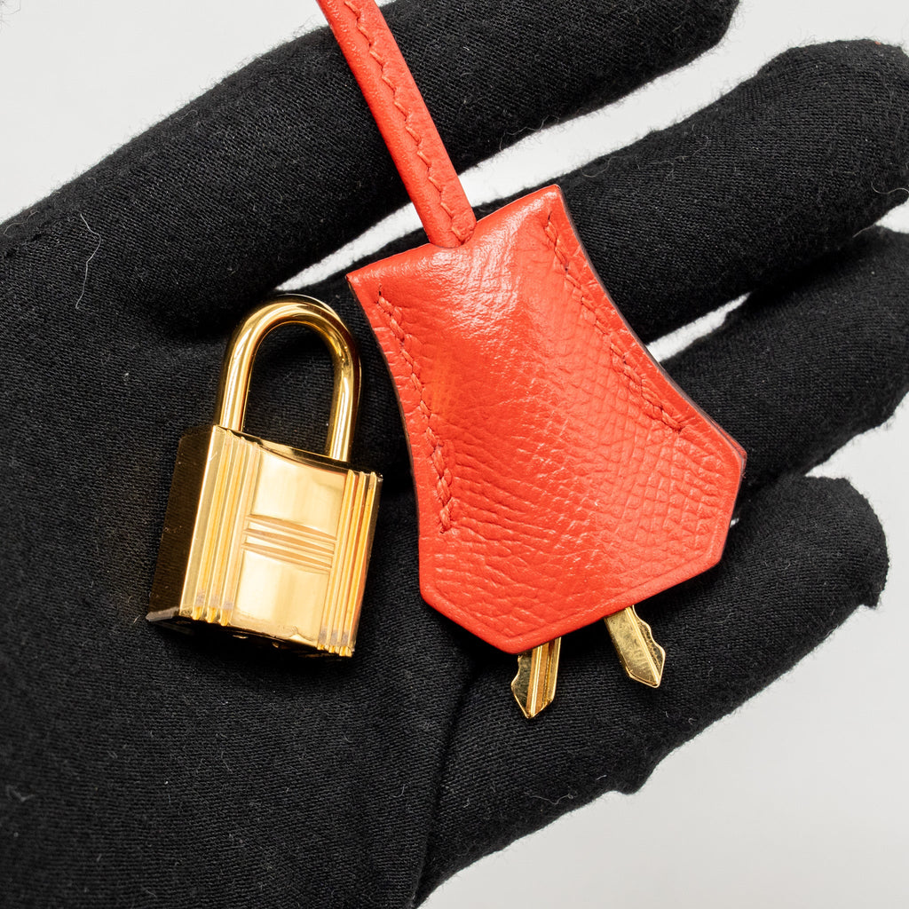 HERMES KELLY 28 EPSOM ROUGE PIVOINE GHW