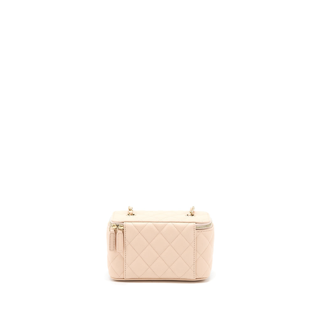 CHANEL LONG VANITY CASE CAVIAR LIGHT PINK LGHW