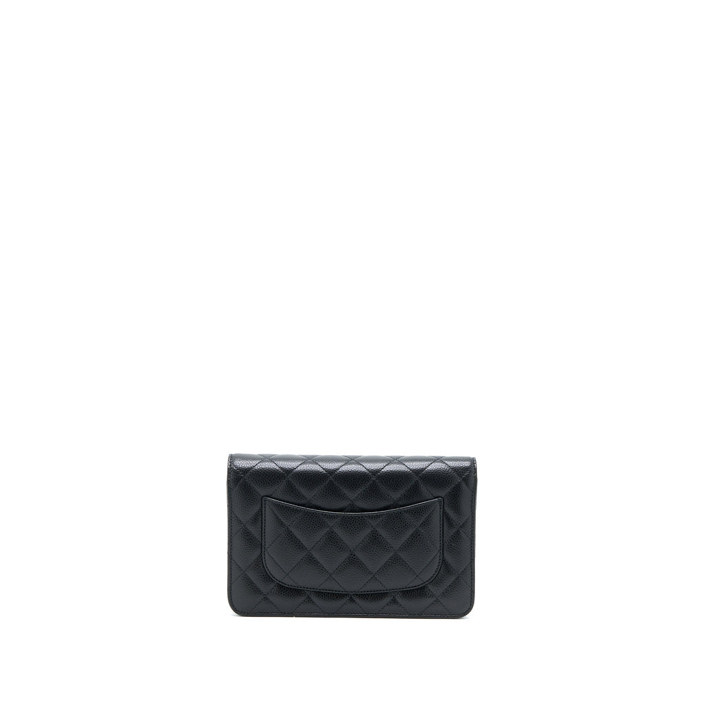 CHANEL CLASSIC WALLET ON CHAIN CAVIAR BLACK GHW (MICROCHIP)