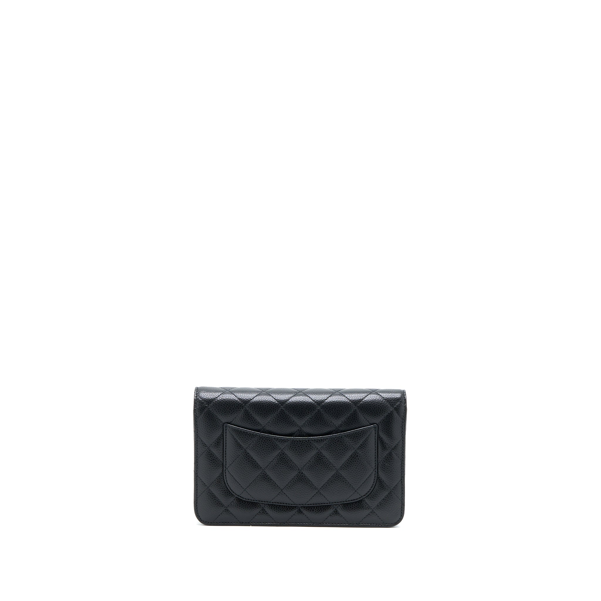 CHANEL CLASSIC WALLET ON CHAIN CAVIAR BLACK GHW (MICROCHIP)