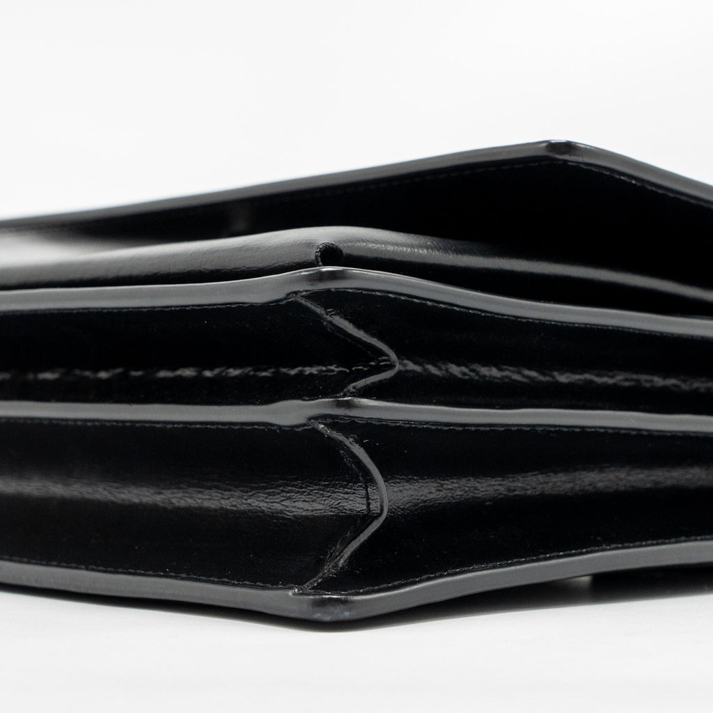SAINT LAURENT / YSL MEDIUM SUNSET BAG BLACK CALFSKIN BLACK HARDWARE