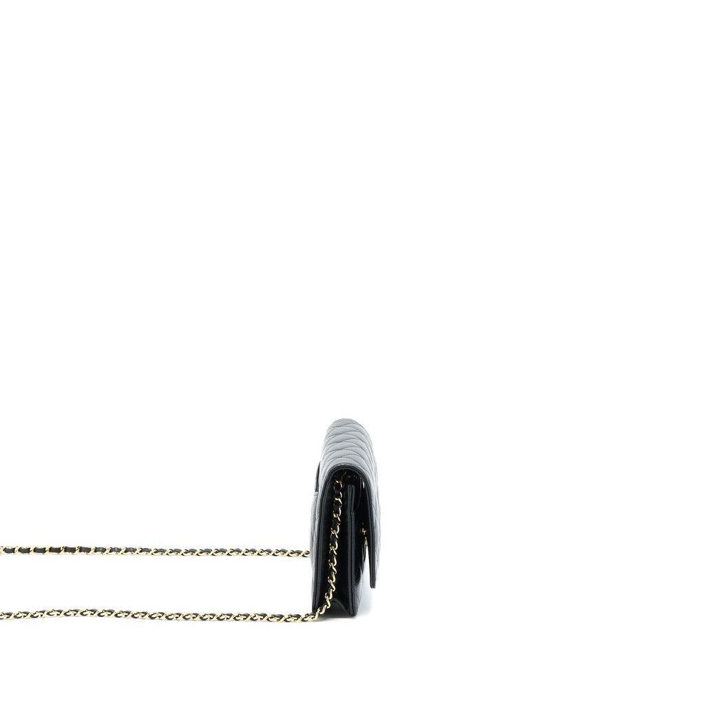 CHANEL CLASSIC WALLET ON CHAIN CAVIAR BLACK GHW (MICROCHIP)
