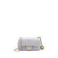 CHANEL PEARL CRUSH MINI RECTANGULAR FLAP BAG LAMBSKIN LIGHT GREY BRUSHED GHW (MICROCHIP)
