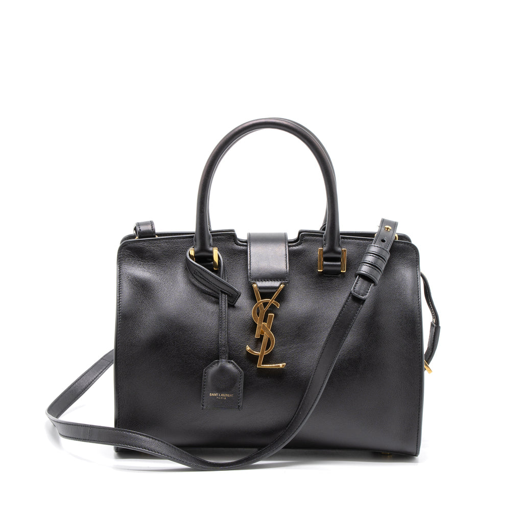 SAINT LAURENT CABAS TOTE CALFSKIN BLACK GHW