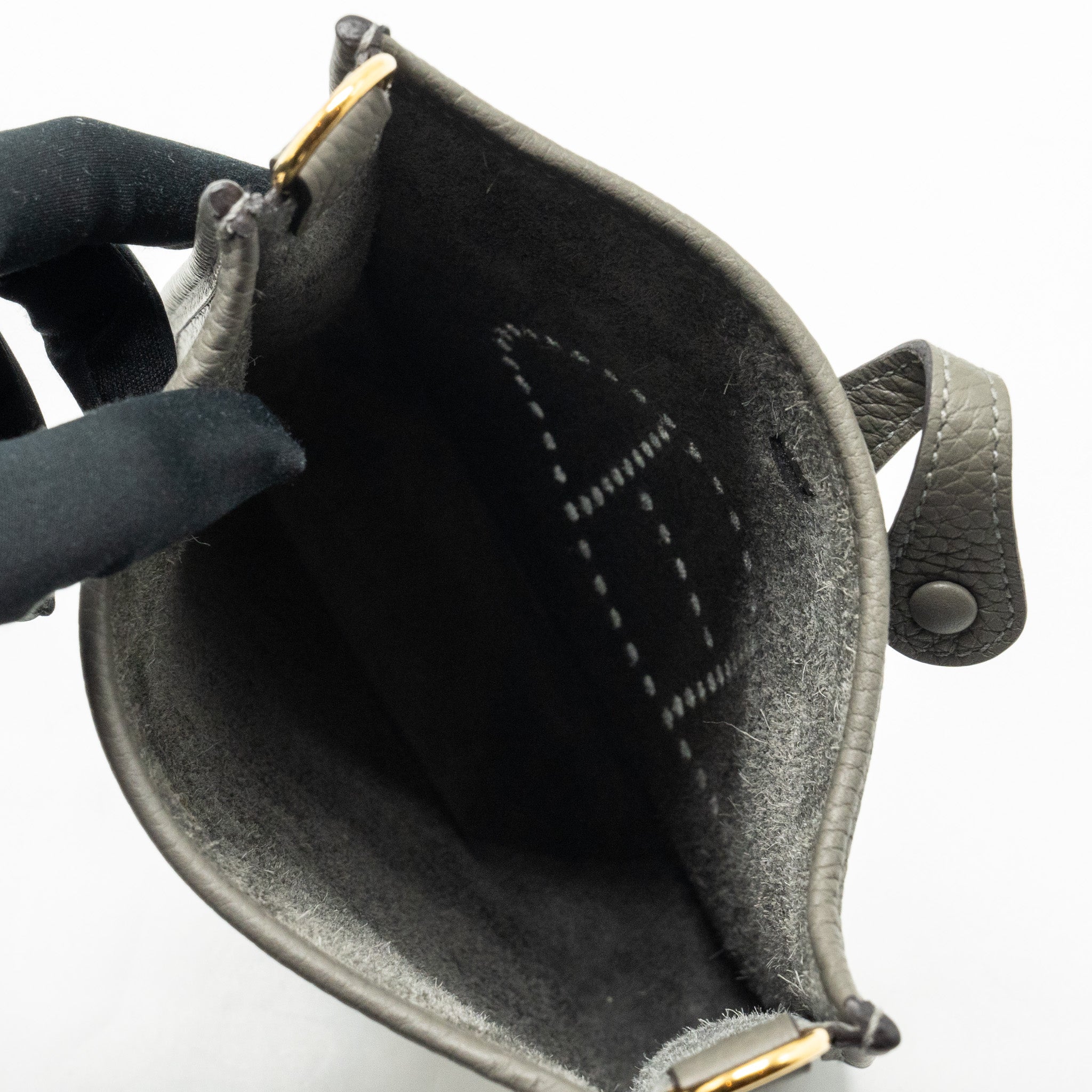 HERMES MINI EVELYNE CLEMENCE GRIS MEYER GHW