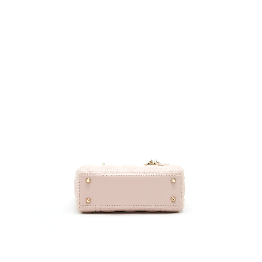 CHRISTIAN DIOR SMALL LADY DIOR LIGHT PINK LAMBSKIN GHW