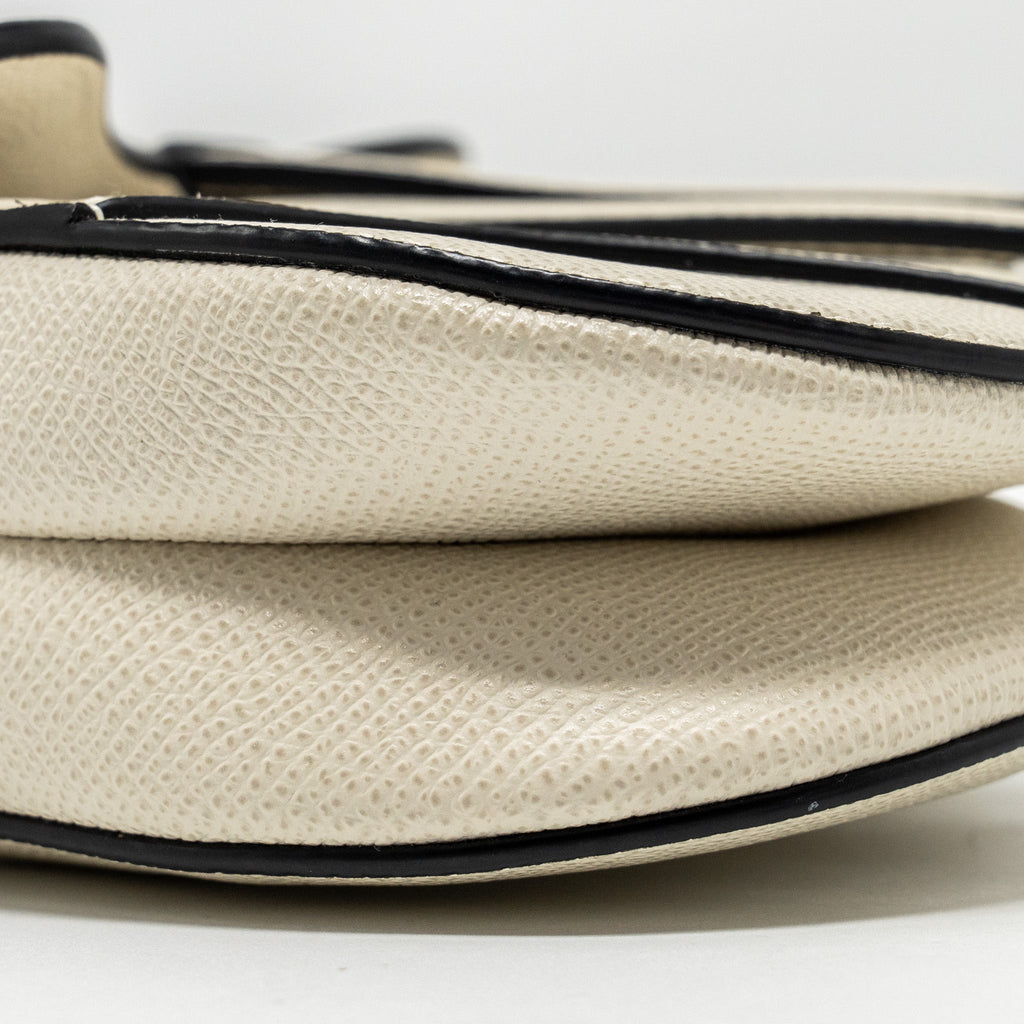 DIOR MINI SADDLE BAG CALFSKIN WHITE GHW