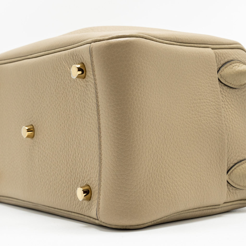 HERMES LINDY 26 CLEMENCE BEIGE MARFA GHW