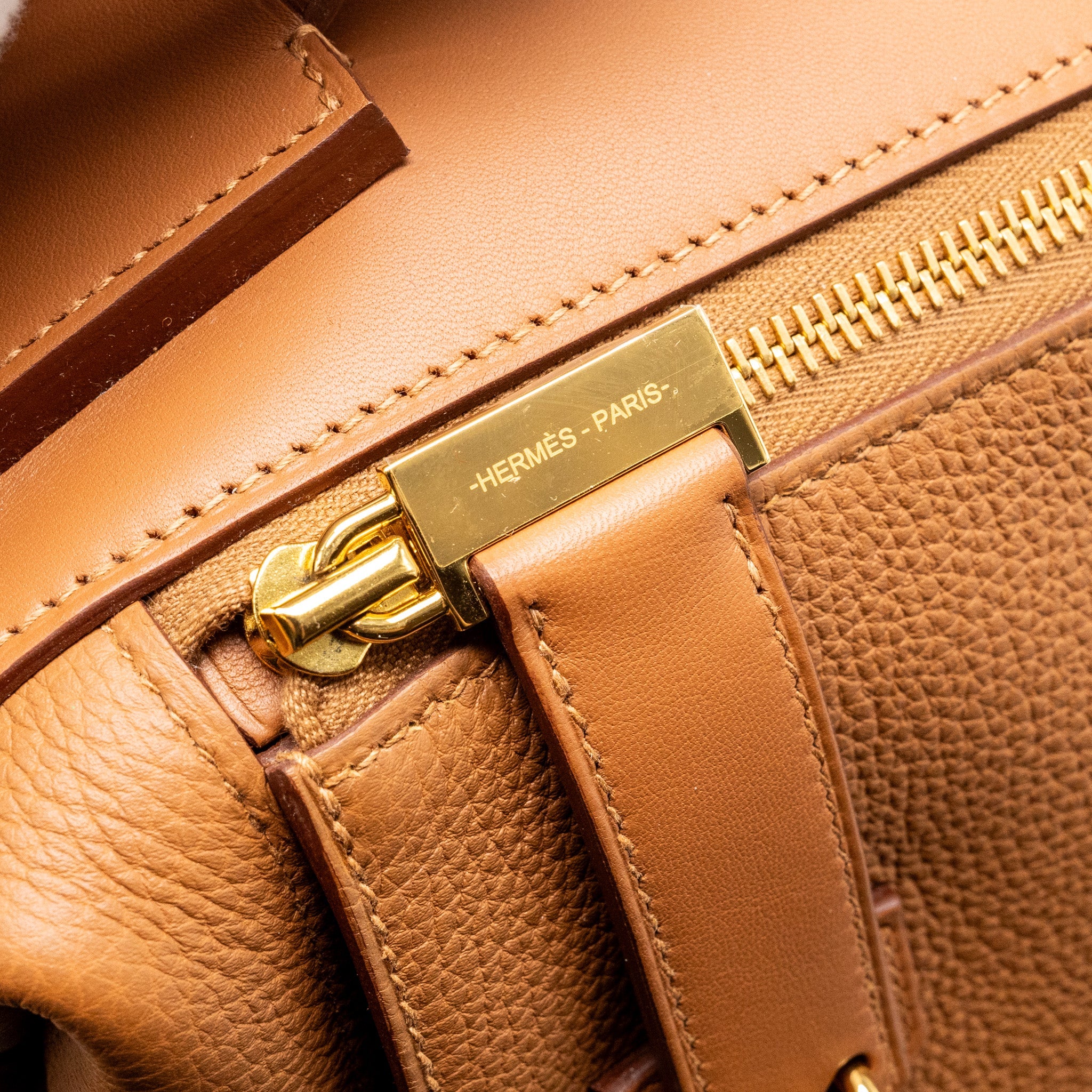 HERMES EMILE 30 BAG TOGO/SWIFT GOLD GHW