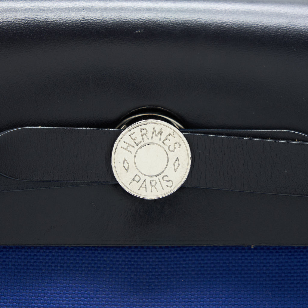 HERMES HERBAG ZIP 31 BAG BLUE ELECTRIQUE / BLACK SHW