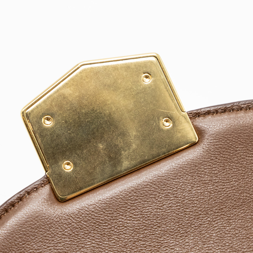 CELINE TROUTTEUR CROSSBODY BAG LEATHER CARAMEL / CREAM GHW