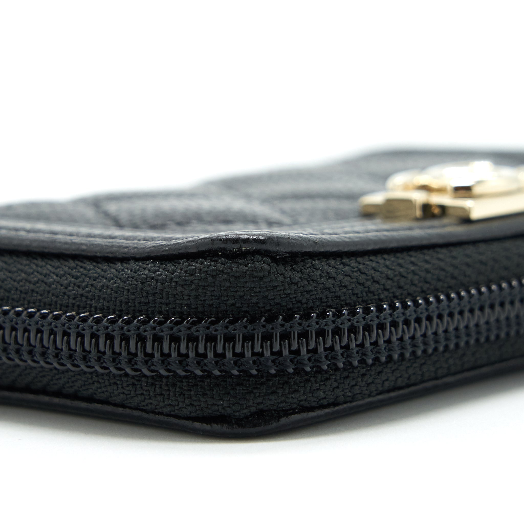 CHANEL CLASSIC BOY ZIP CARDHOLDER CAVIAR BLACK LGHW