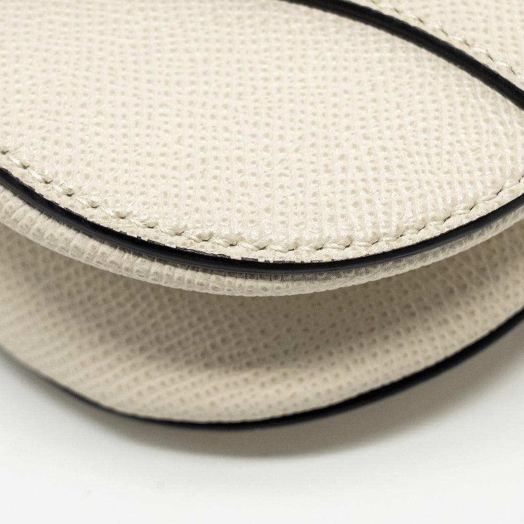 DIOR MINI SADDLE BAG CALFSKIN WHITE GHW