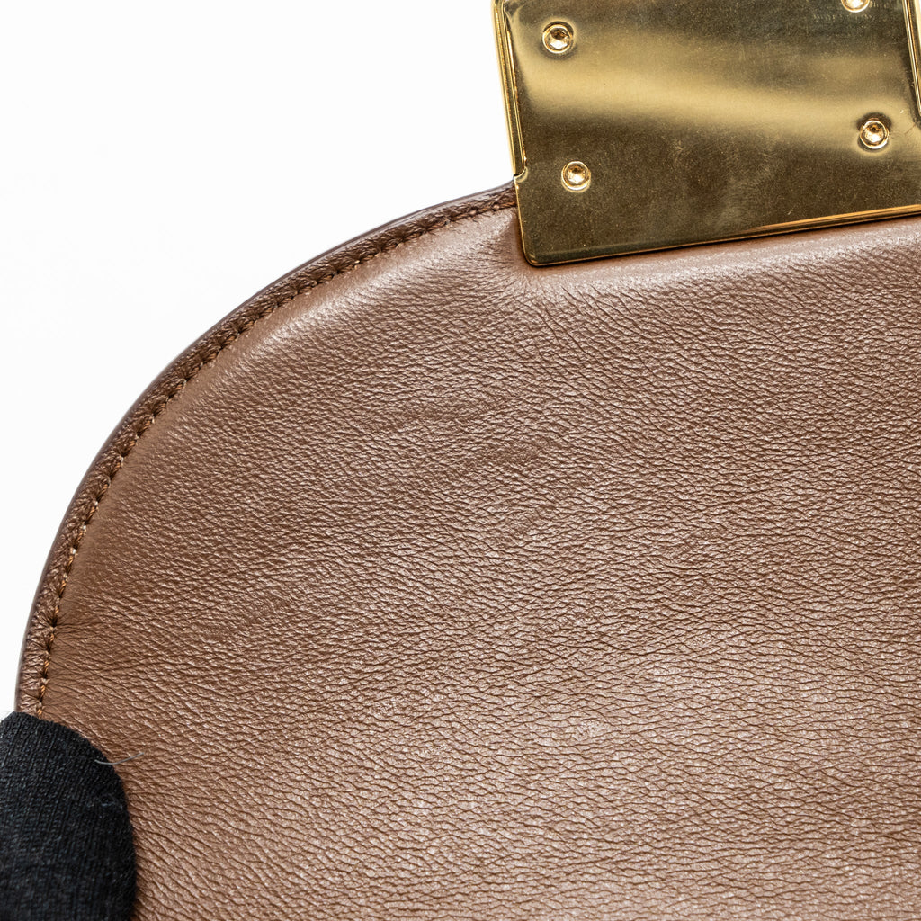 CELINE TROUTTEUR CROSSBODY BAG LEATHER CARAMEL / CREAM GHW