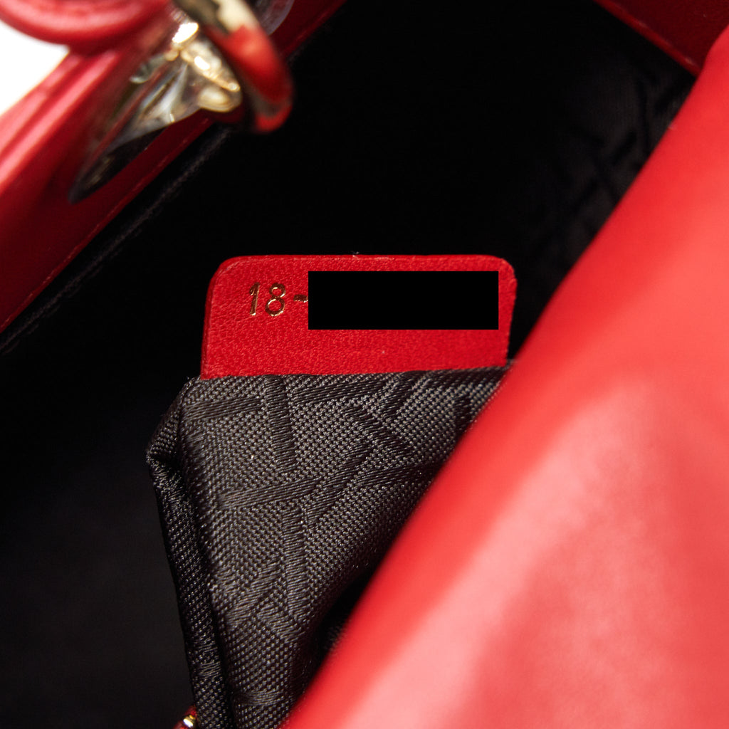 DIOR SMALL LADY DIOR BAG IN RED GHW