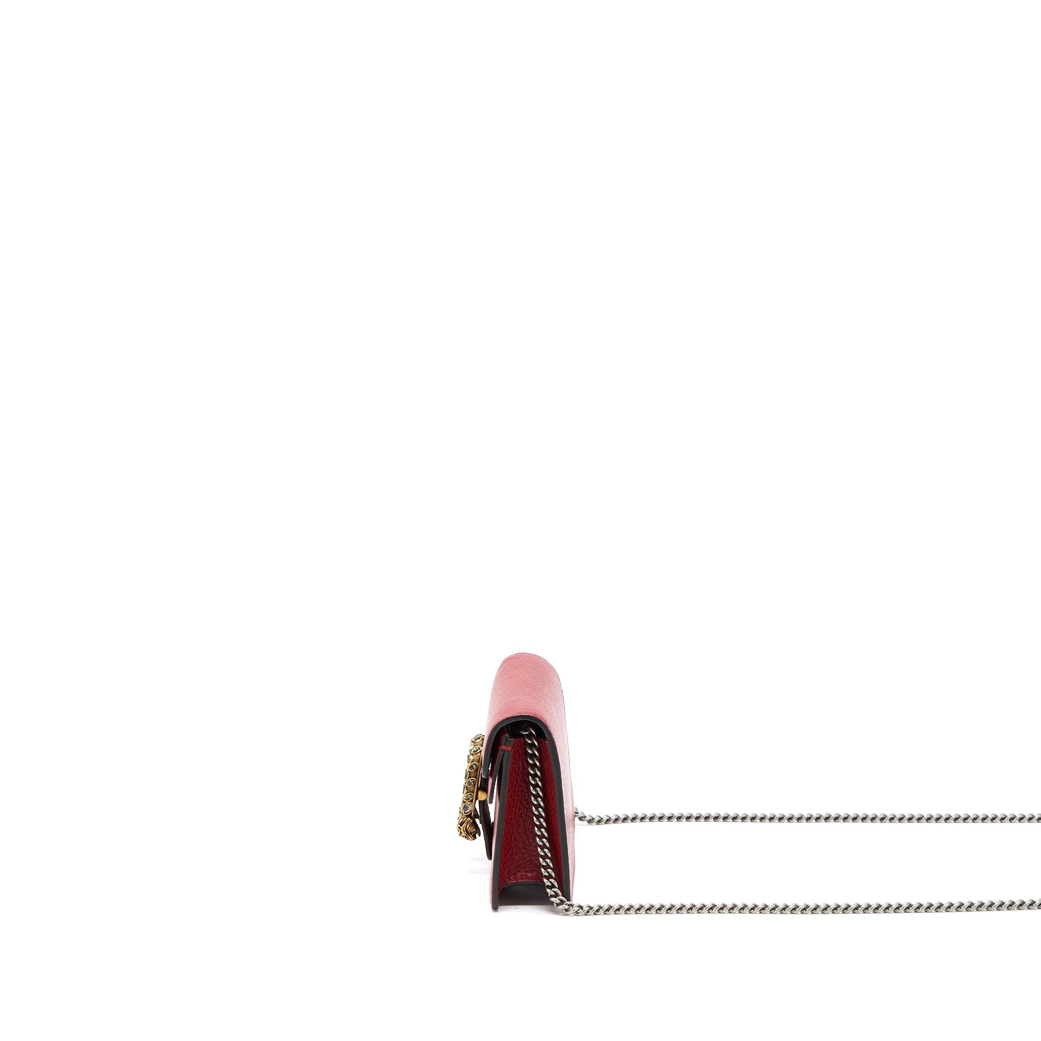 GUCCI SUPER MINI DIONYSUS CALFSKIN RED RUTHENIUM SHW