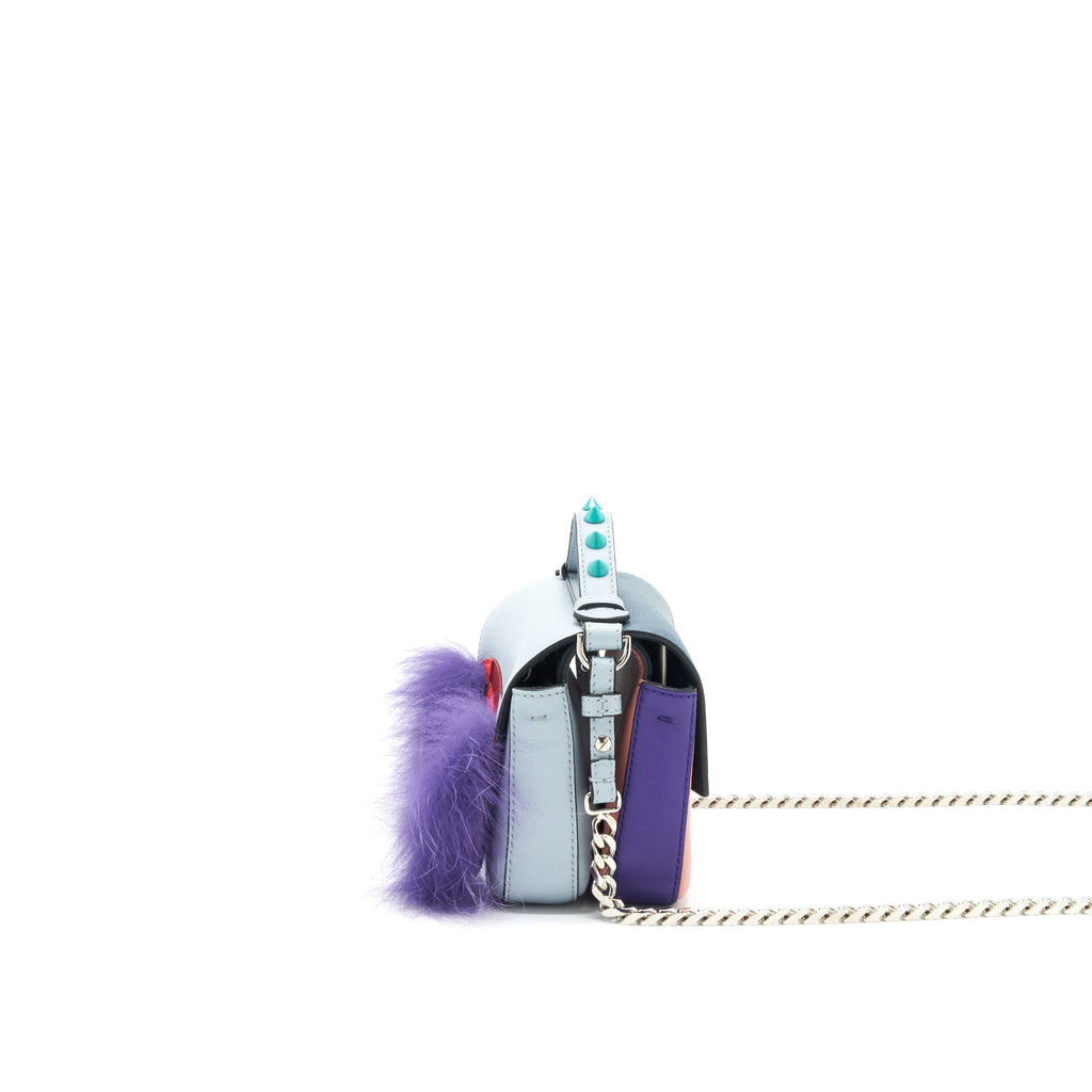 FENDI MICRO BAGUETTE MONSTER DOUBLE SIDED BAG MULTI COLOUR