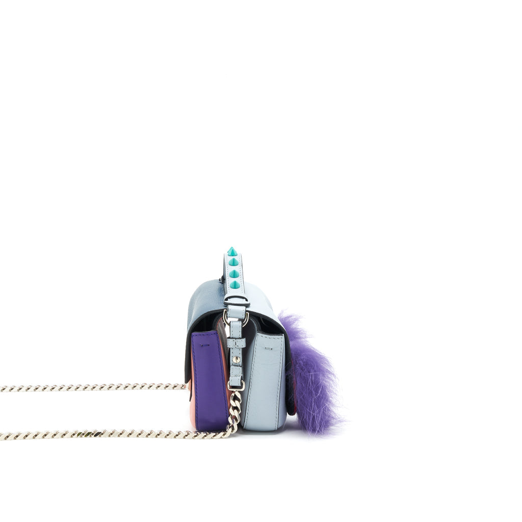 FENDI MICRO BAGUETTE MONSTER DOUBLE SIDED BAG MULTI COLOUR