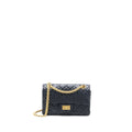 CHANEL MINI 2.55 REISSUE FLAP BAG AGED CALFSKIN BLACK BRUSHED GHW (MICROCHIP)