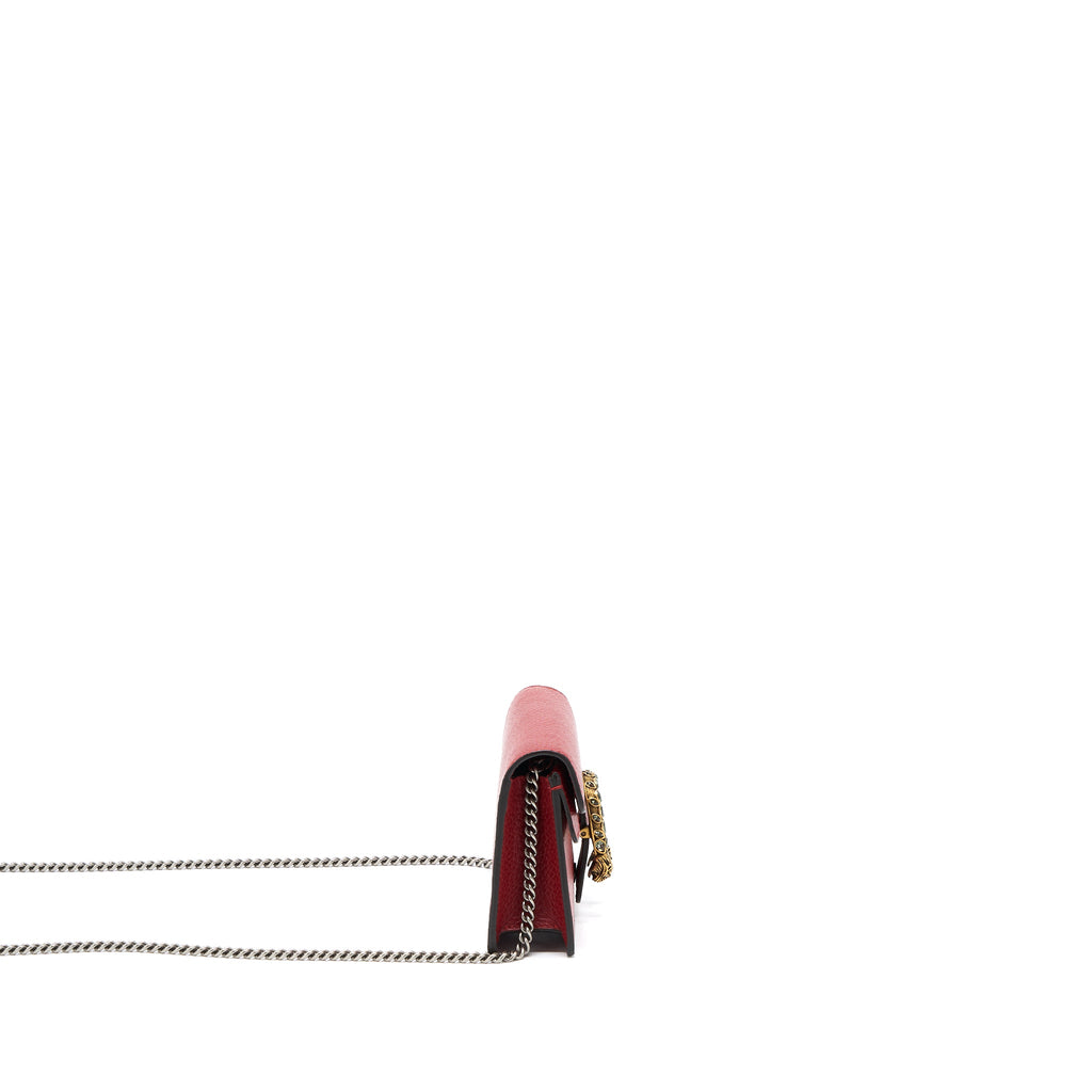 GUCCI SUPER MINI DIONYSUS CALFSKIN RED RUTHENIUM SHW