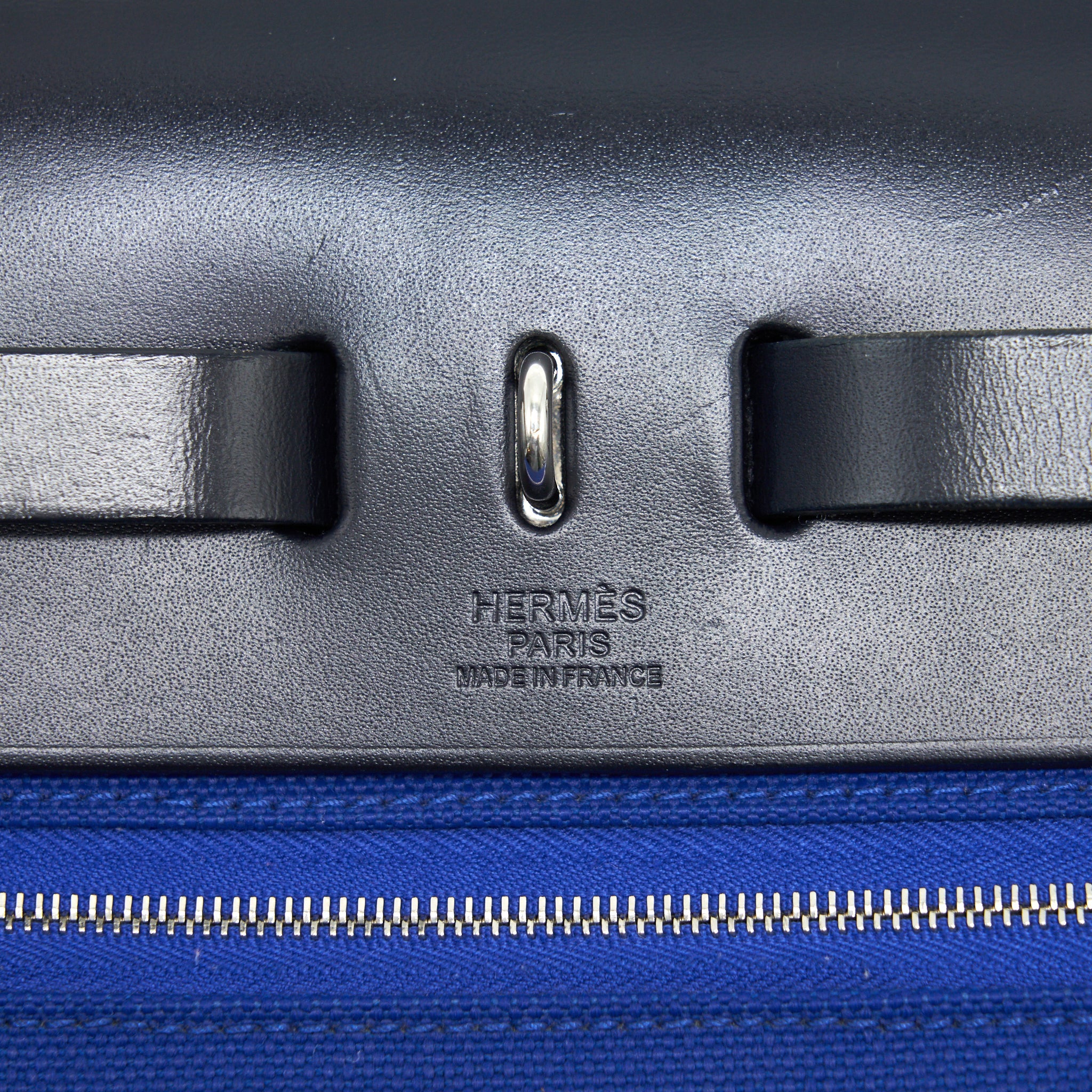 HERMES HERBAG ZIP 31 BAG BLUE ELECTRIQUE / BLACK SHW