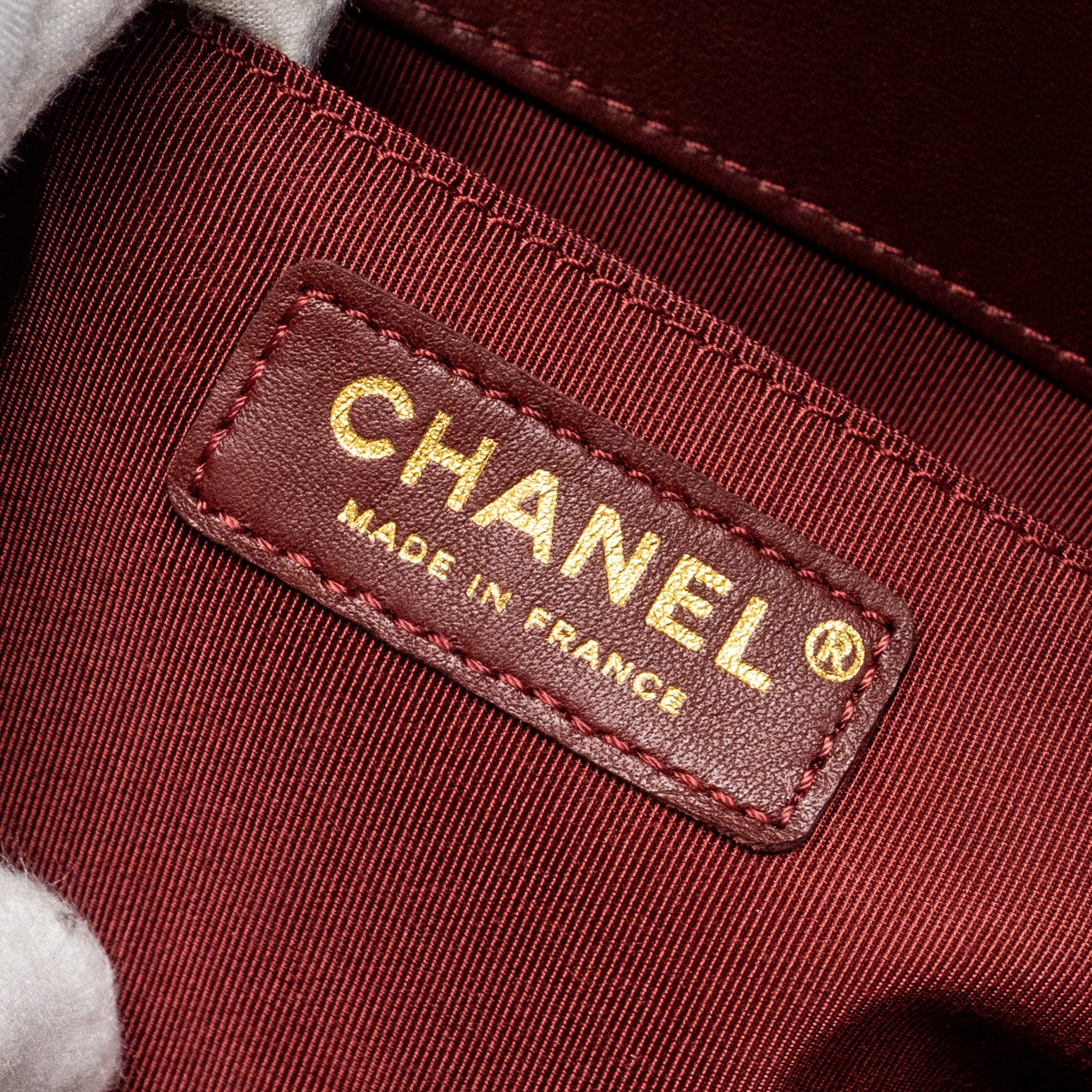 CHANEL MEDIUM BOY BAG LAMBSKIN DARK RED LGHW