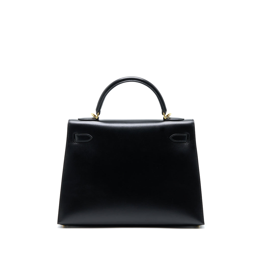 HERMES VINTAGE KELLY 32 BOX BLACK GHW