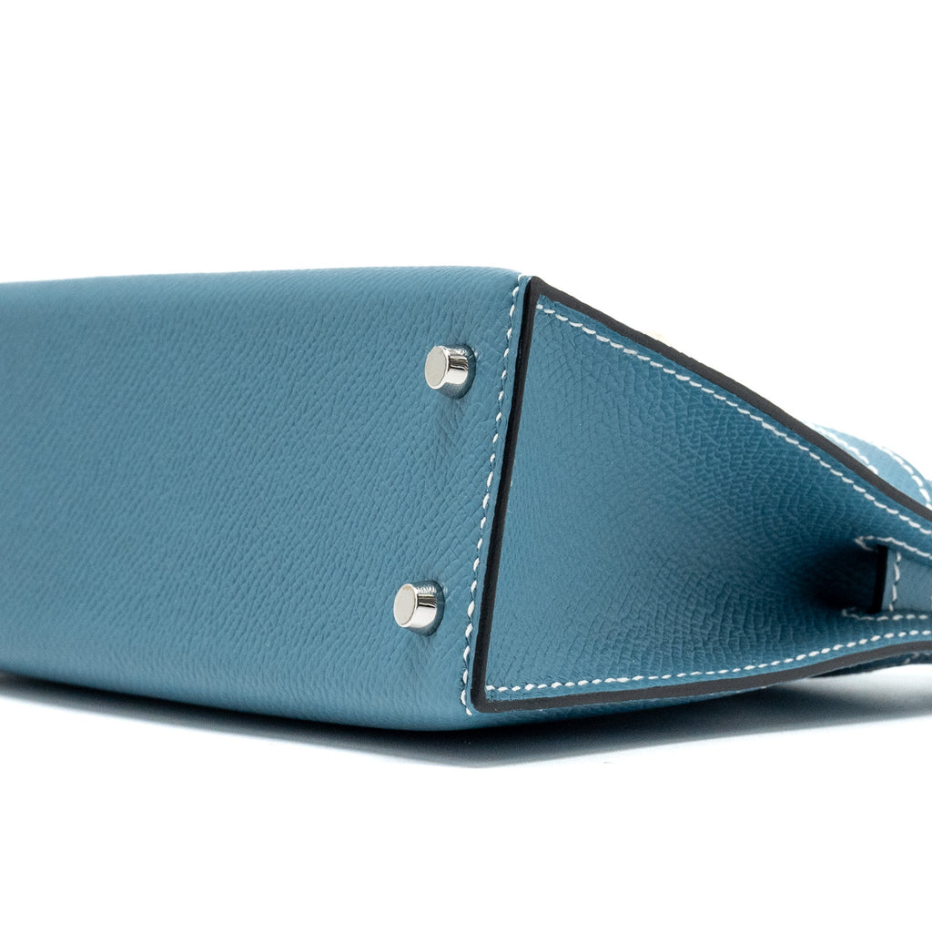 HERMES MINI KELLY II EPSOM NEW BLUE JEAN SHW