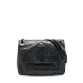SAINT LAURENT MEDIUM NIKI BAG CRINKLED VINTAGE SO BLACK