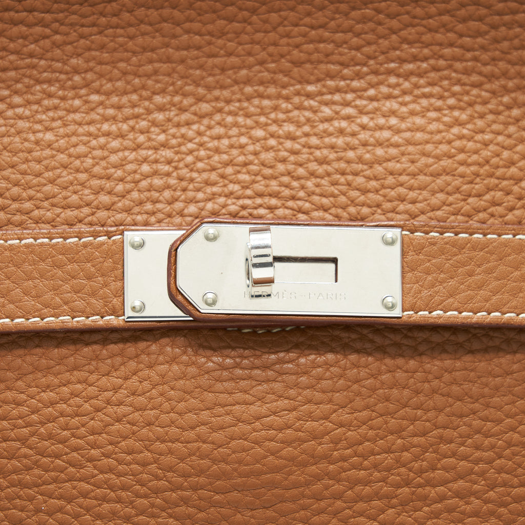 HERMES JYPSIERE 34 BAG GOLD CLEMENCE LEATHER SHW