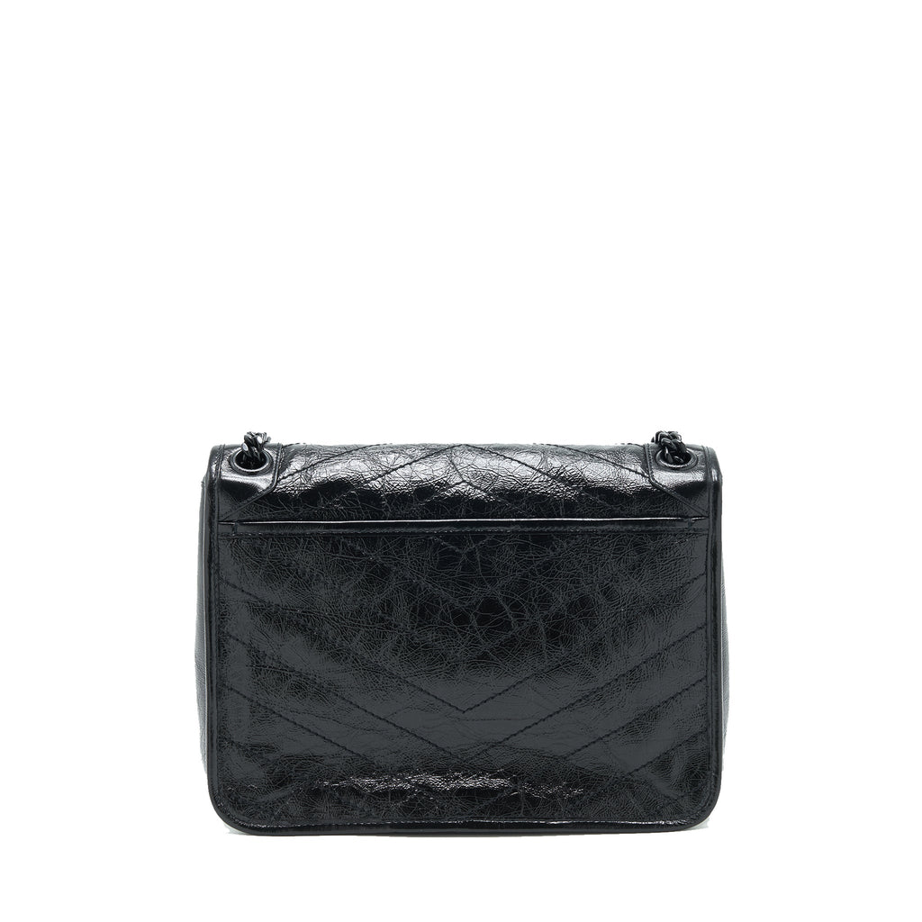 SAINT LAURENT MEDIUM NIKI BAG CRINKLED VINTAGE SO BLACK
