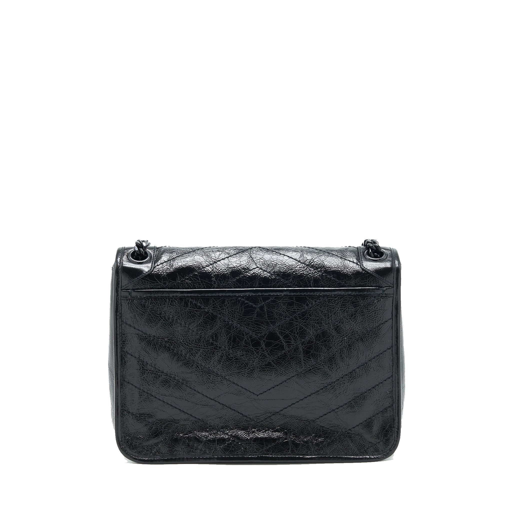 SAINT LAURENT MEDIUM NIKI BAG CRINKLED VINTAGE SO BLACK