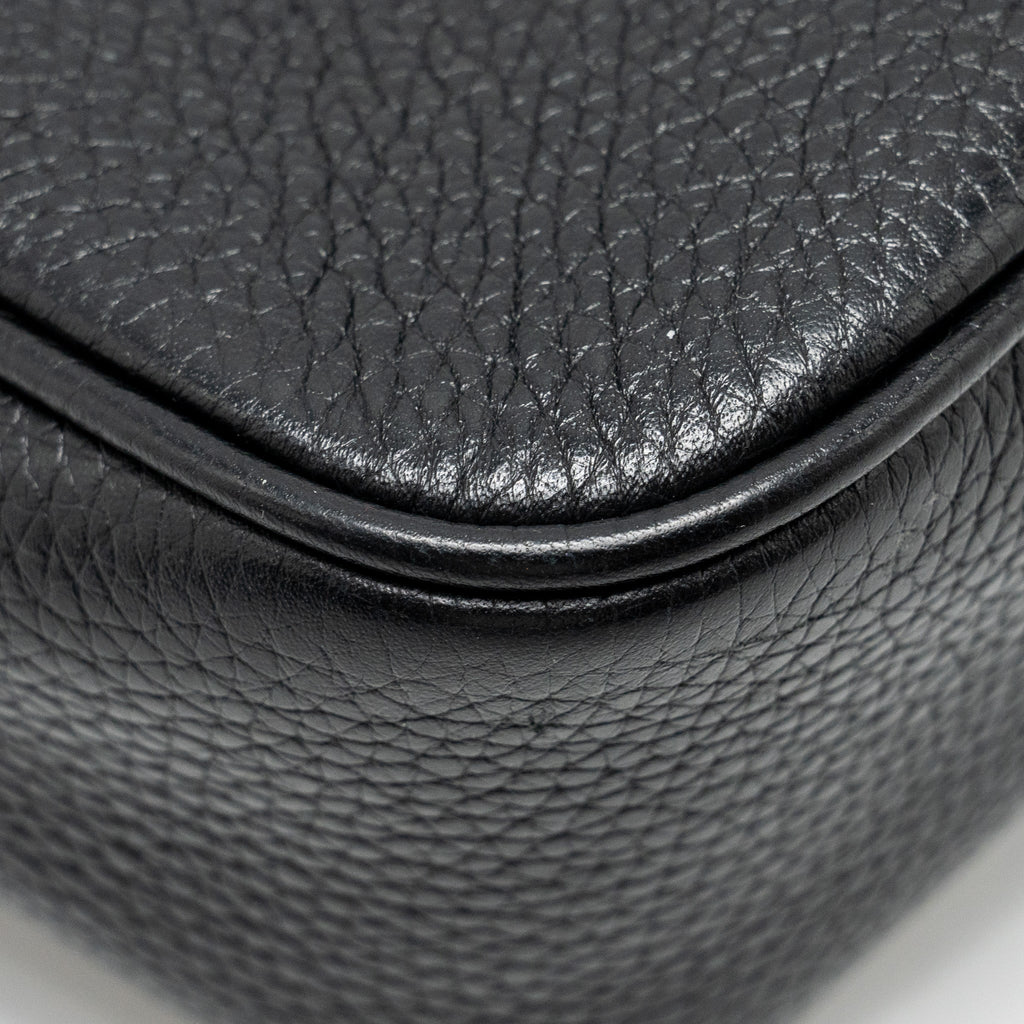 GUCCI SOHO DISCO CAMERA CROSSBODY BAG CALFSKIN BLACK LGHW