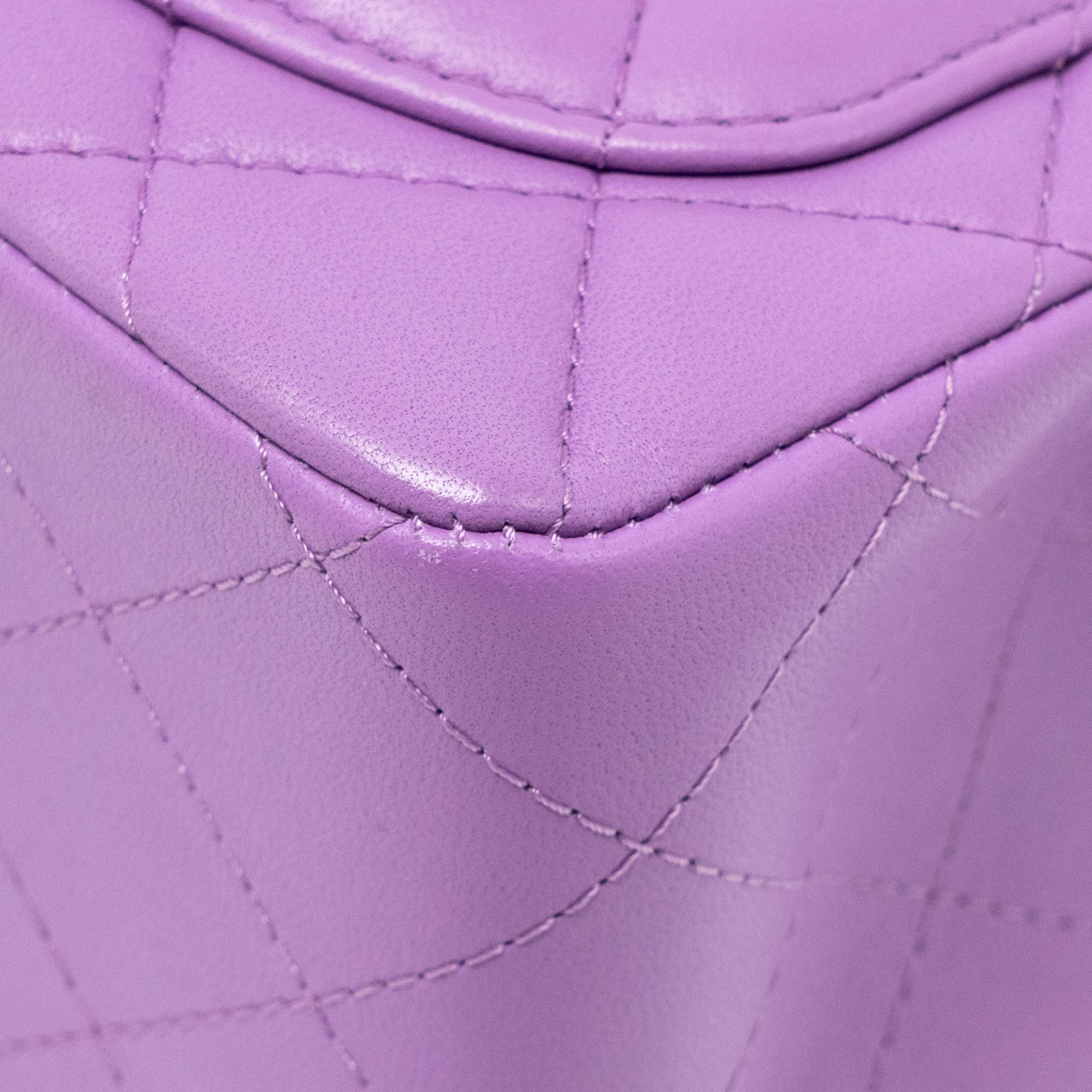 CHANEL MINI SQUARE FLAP BAG LAMBSKIN PURPLE SHW