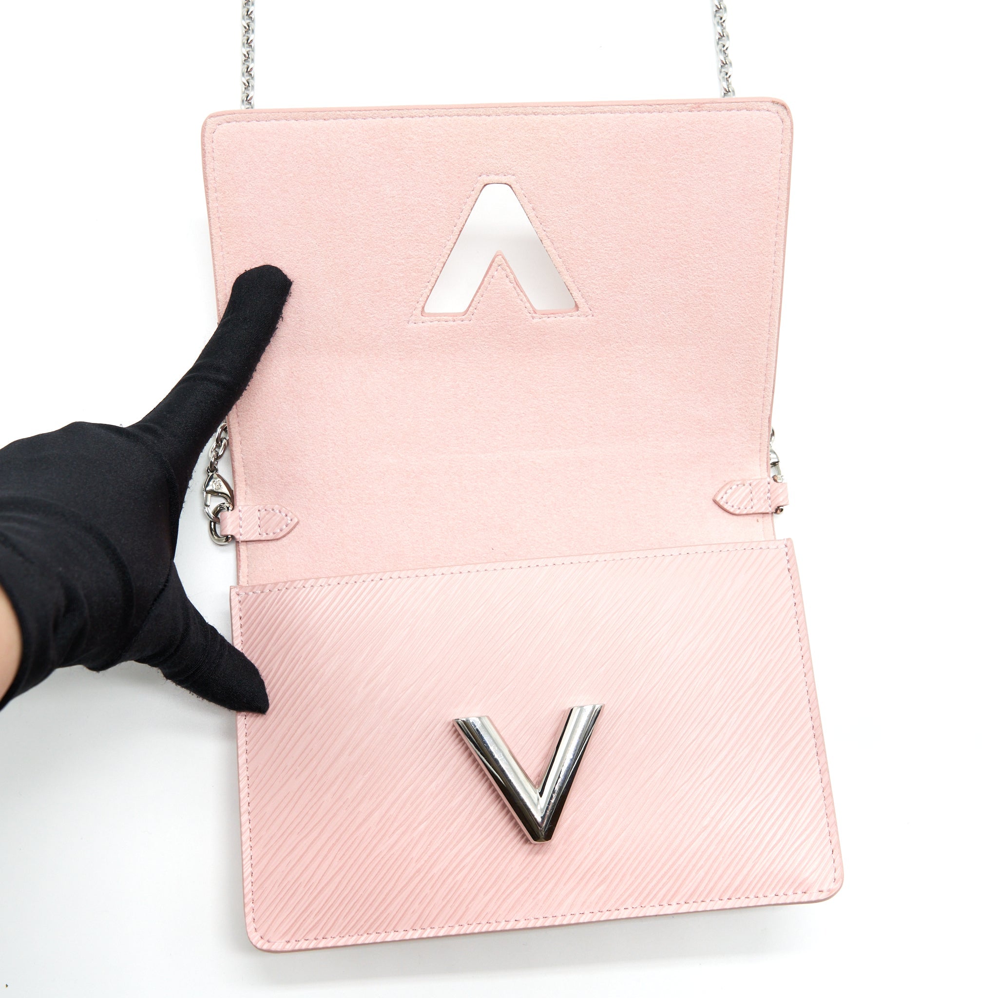 LOUIS VUITTON TWIST WALLET ON CHAIN EPI PINK SHW