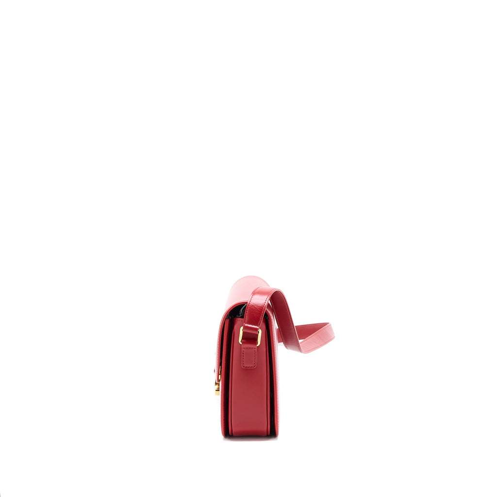 CELINE MEDIUM CLASSIQUE TRIOMPHE BAG SHINY CALFSKIN RED GHW